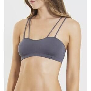 NWT Joe's Jeans Grey Strappy Bralette Sports Bra Size Large